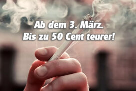 Das Tschickpackerl wird bis zu 50 Cent teurer!